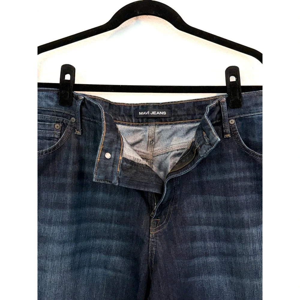 Mavi Jeans Matt Relaxed Straight Leg Jeans Mens 42x30 Dark Wash Stretch Denim